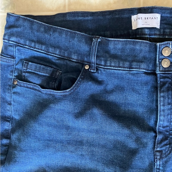 Lane Bryant High Rise Tighter Tummy Straight Dark Blue Jeans 28 long - Picture 3 of 7